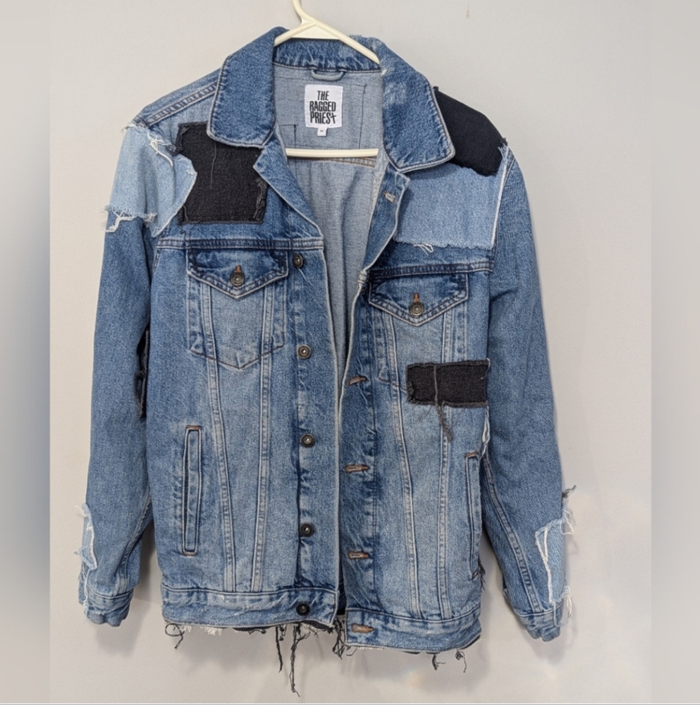 Denim Patchwork Jacket By "The Ragged Priest" Women's Size Medium